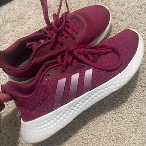 Adidas Women's Berry and White Sneakers